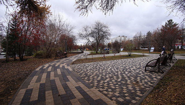 Парк европейского типа на бульваре в Кемерово
